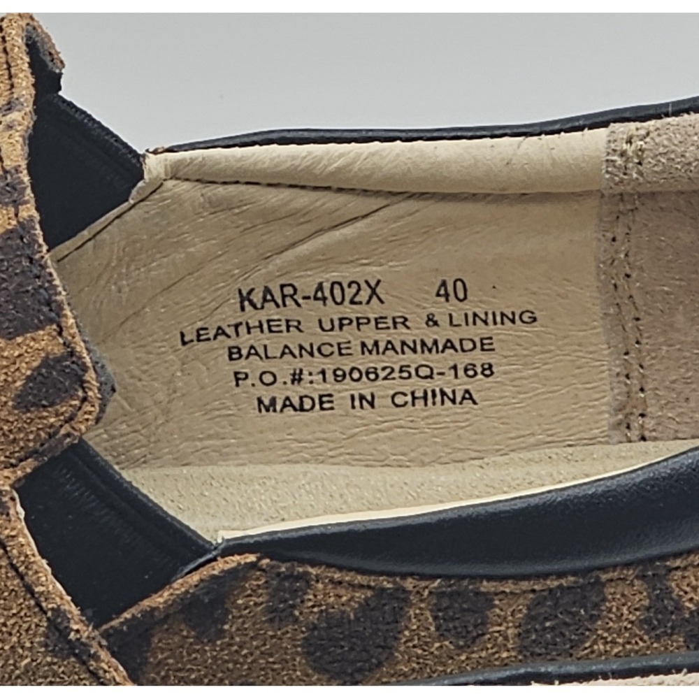 Alegria Kara Leopard Print Suede Leather Slip On EU 40 US 9.5-10 Brown Comfort - Picture 9 of 10
